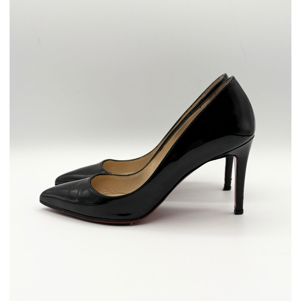 Christian Louboutin Pigalle 85 Black Patent Pointed Stiletto Heels Sz EU 35.5 - Picture 2 of 9